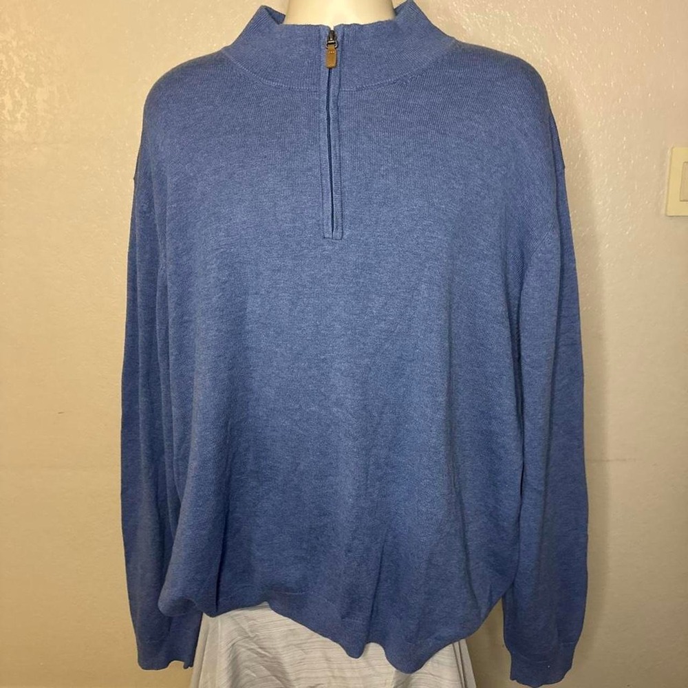 Vintage men's Blue quarter zip sweater